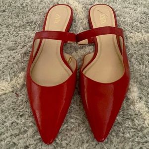 Zara red, flats.